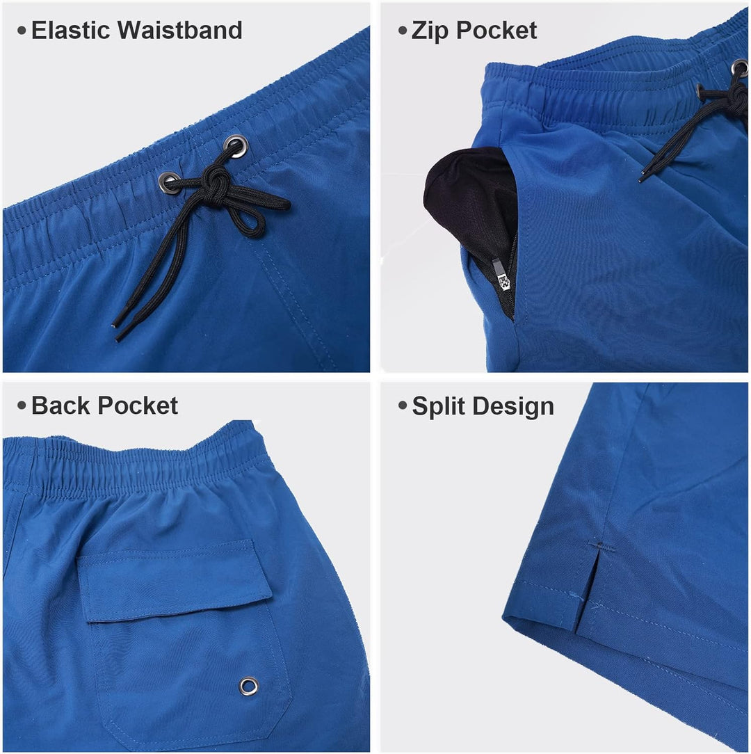 Arcweg Herren Badehose mit Kompression Badeshorts 2 in 1 Schnelltrocknend Schwimmhose 5.5" Boardshor