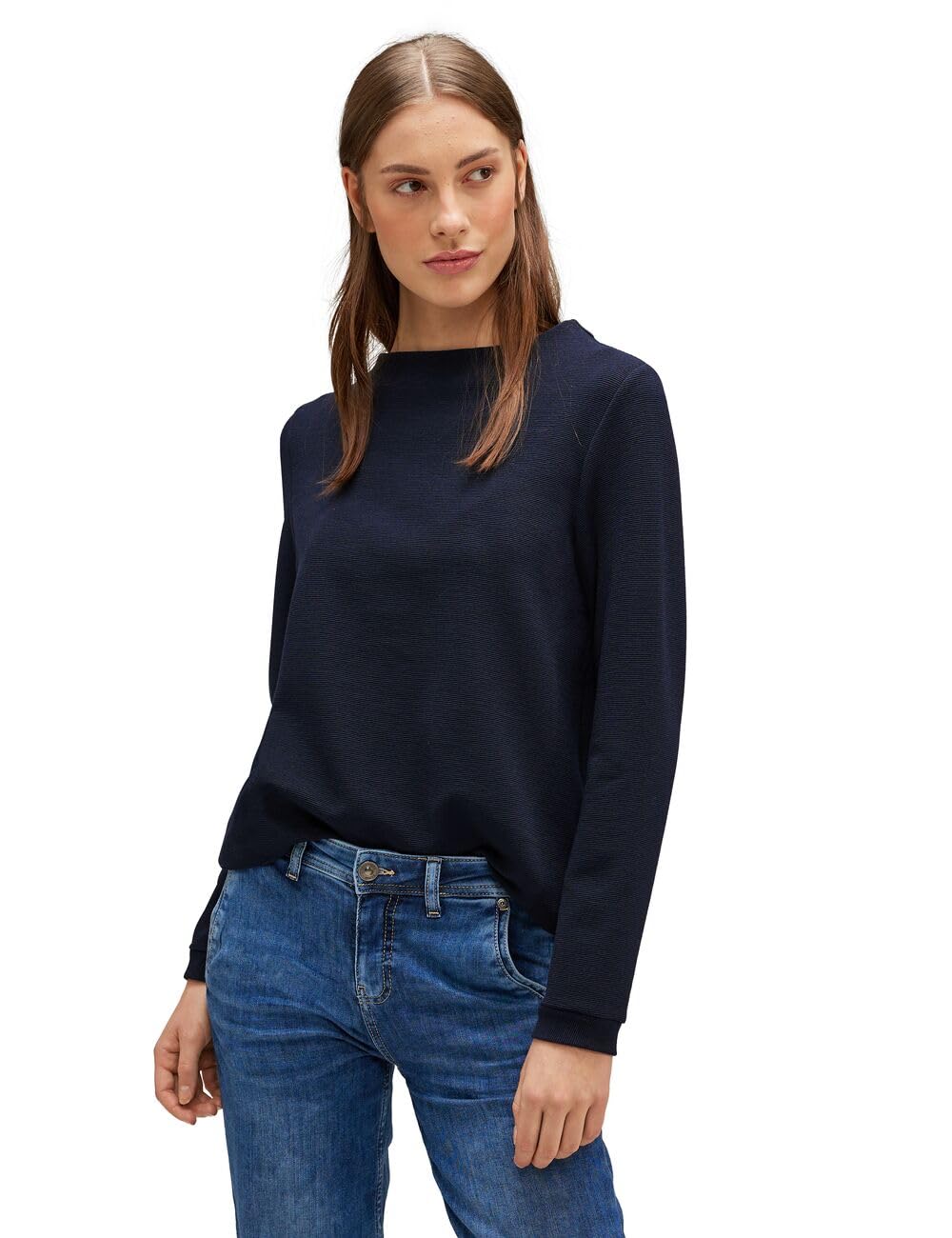 Street One Damen Langarmshirt, Deep Blue