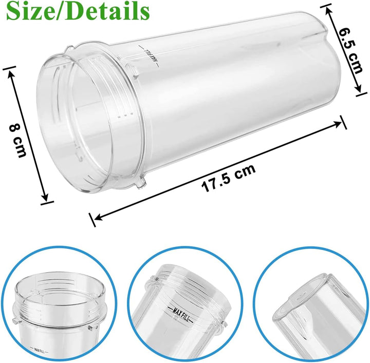 470ml Cup Becher Ersatzteile für Ninja 700W Slim Mixer Smoothie Maker QB3001UKS/ QB3001EUS/ QB3000/