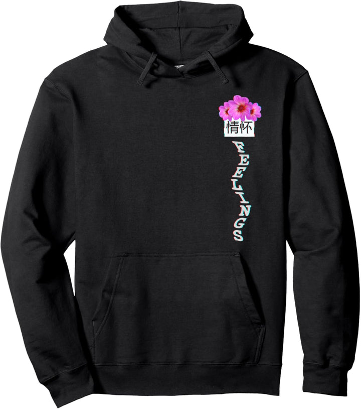 Ästhetische Glitch Rosen. Vaporwave Gefühle mit Blumen Pullover Hoodie