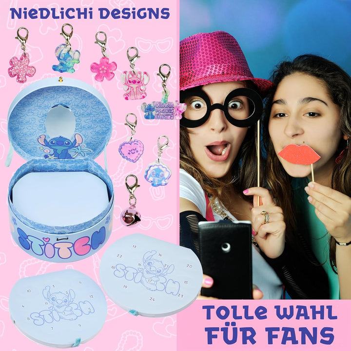 Get Trend Disney Stitch Schmuck Adventskalender 2025 Kinder Weihnachtskalender mit DIY Charm Armband