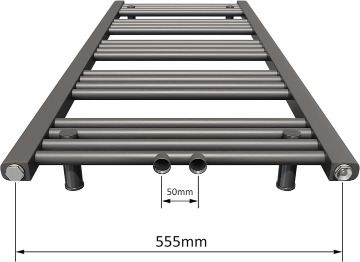 Aquabad Badheizkörper Virgo | Grösse: 60 x 100 cm | Heizleistung 413 Watt | Farbe: Anthrazit | Mitte
