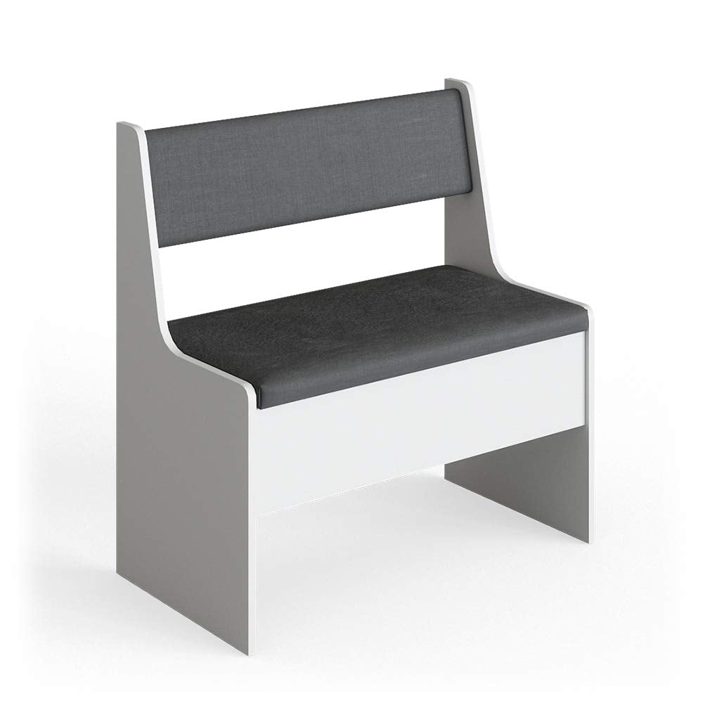 Vicco Esszimmer-Eckbank Roman, Bank für die Essecke, Weiss/Anthrazit, 76 x 42 cm Weiss Bank 77 cm, W