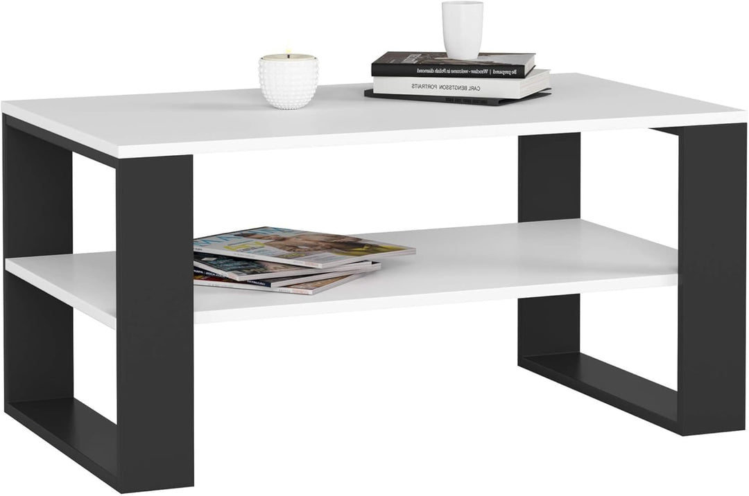 AKORD Couchtisch Holz Alex mit einem Regal, 92x45x53cm, Für Wohnzimmer, Schlafzimmer Schrank, Minima