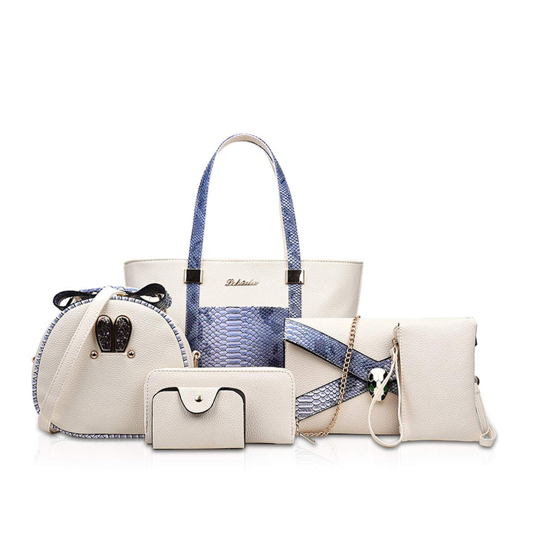 NICOLE&DORIS Handtaschen Damen 6 Stück Geldbörse für Damen Top-Griffe Umhängetaschen Brieftaschen Cr
