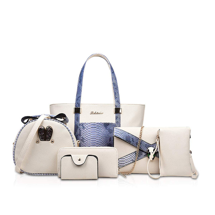 NICOLE&DORIS Handtaschen Damen 6 Stück Geldbörse für Damen Top-Griffe Umhängetaschen Brieftaschen Cr
