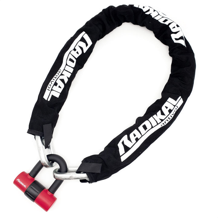 RADIKAL RK7214 Vierkantkette, Kettenschloss, Motorradschloss Kette, Doppelfunktion 120cm und Mini U