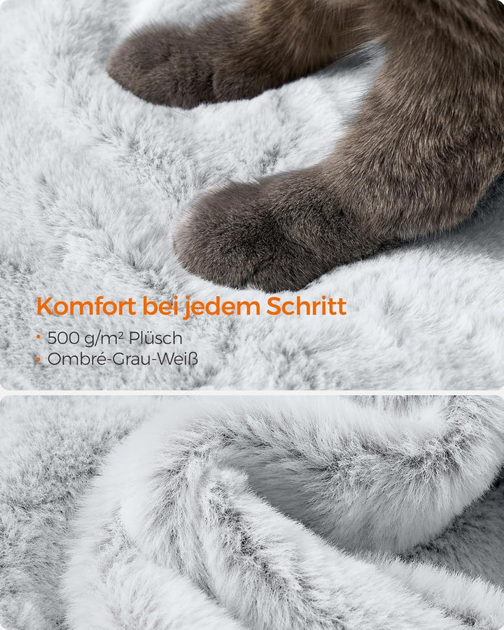 Feandrea Kratzbaum gross, Katzenbaum mit weichem Bezug, für grosse Katzen, Ombré-Grau-Weiss PCT162W0