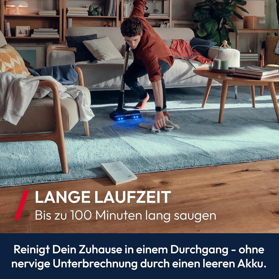 Hoover HF6 Akkustaubsauger mit Bodensensor, Dual Way Clean, bis zu 100Min Laufzeit, Anti-Twist Bürst