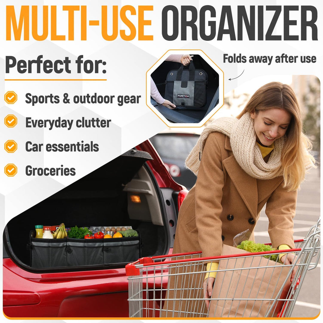 Fortem Kofferraum Organizer, Kofferraumtasche, Zusammenklappbarer Auto Organizer Kofferraum mit Fäch
