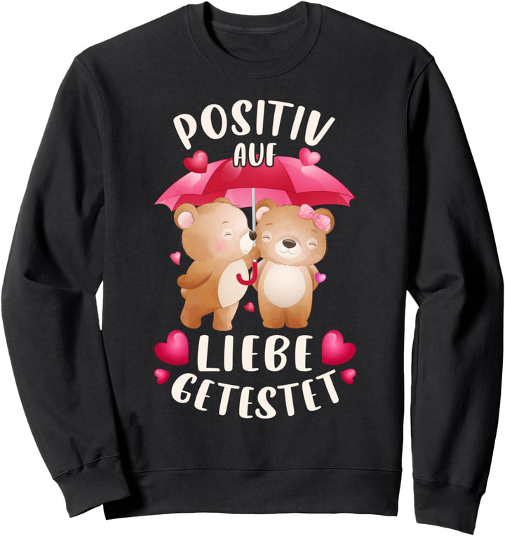 Valentinstag für Paare, Bären-Pärchen mit Regenschirm Sweatshirt