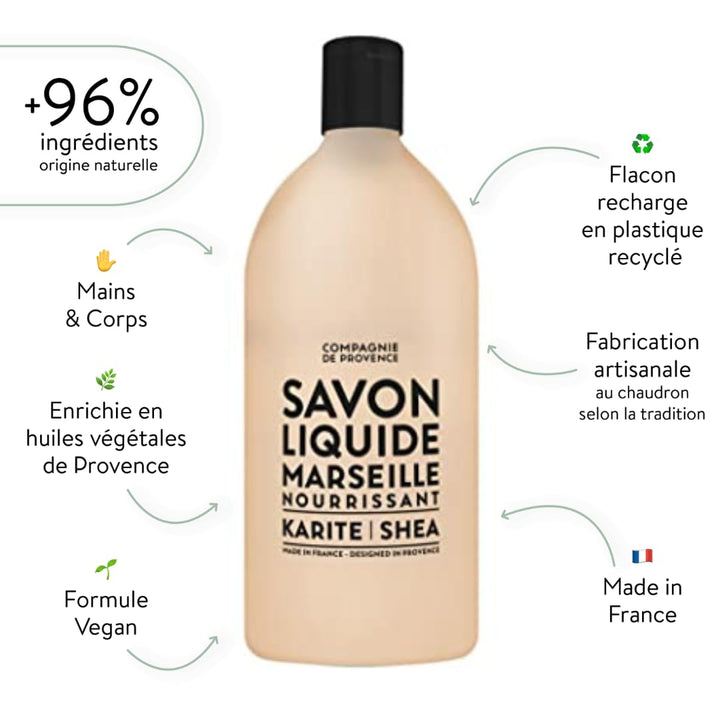 Compagnie De Provence Liquid Marseille Soap 1l Refill Shea Butter