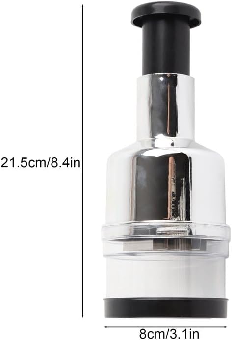 Mini-Zerkleinerer, Edelstahl-Zwiebelpresse-Zerkleinerer Manueller Lebensmittelmixer Babynahrungszube