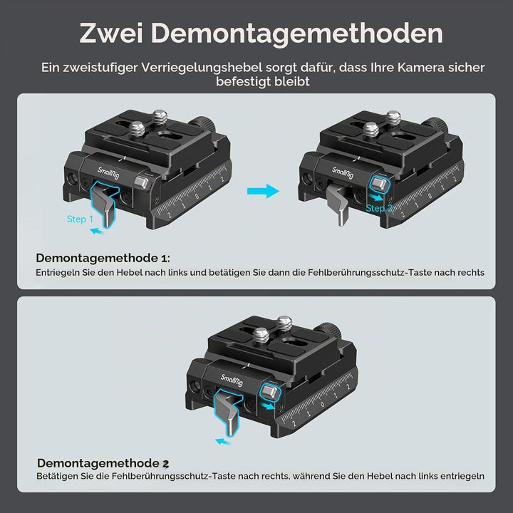 SmallRig Schnellwechselplatte und Klemme für Arca-Swiss Standard, mit Bottom Platte für Manfrotto 50