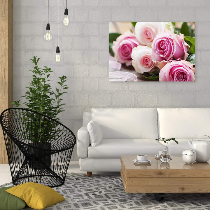 Feeby Leinwandbild Blume Bild Kunstdruck Pflanze Violett 70x50 cm M14561 70x50 cm, M14561 70x50 cm