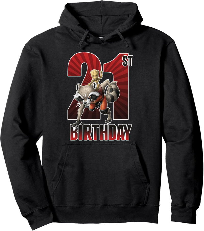 Marvel Guardians Of The Galaxy Rocket & Groot 21st Birthday Pullover Hoodie