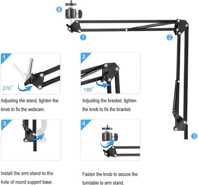 Brio Webcam-Bodenständer, Metall-Webcam-Bodenhalter, kompatibel mit Logitech Brio 4K, 100, 101, 301,