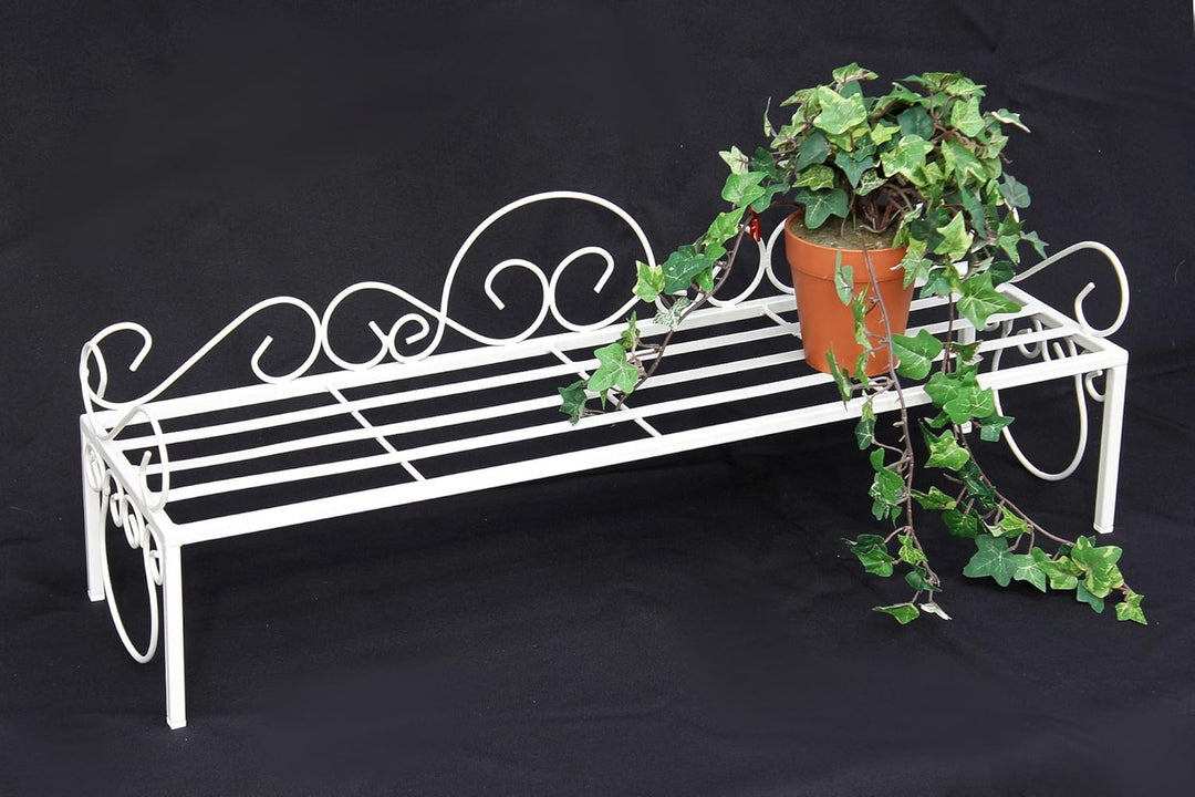 DanDiBo Blumenbank Metall Weiss 75 cm Blumenständer Mi Blumenregal Blumentreppe Pflanzentreppe Blume