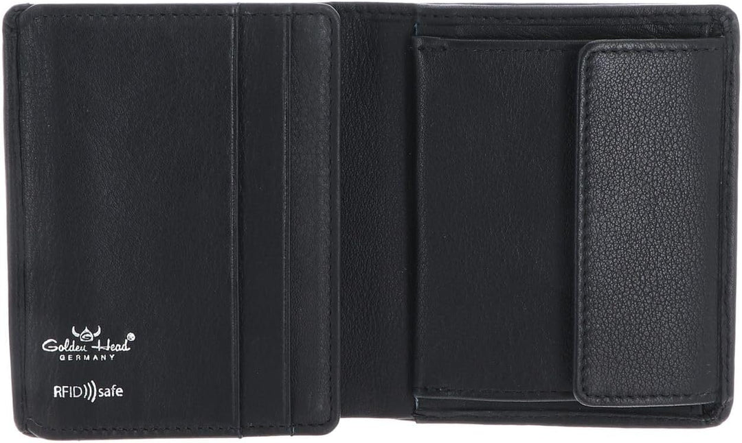 Golden Head Capri Geldbörse RFID Leder 8,5 cm Schwarz, Schwarz