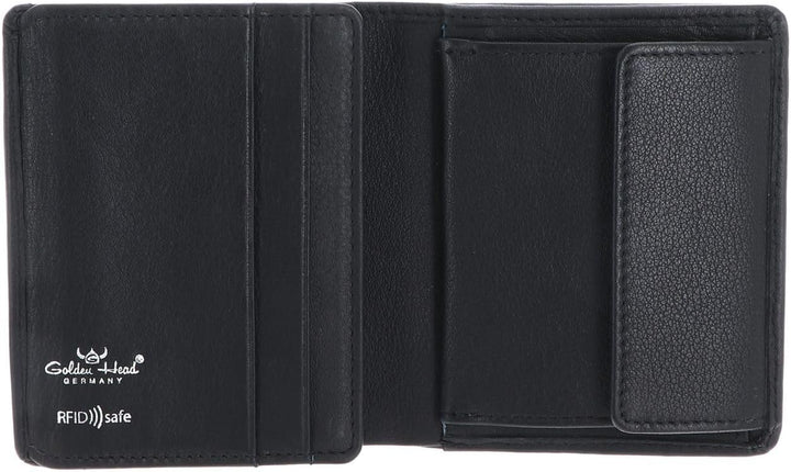 Golden Head Capri Geldbörse RFID Leder 8,5 cm Schwarz, Schwarz