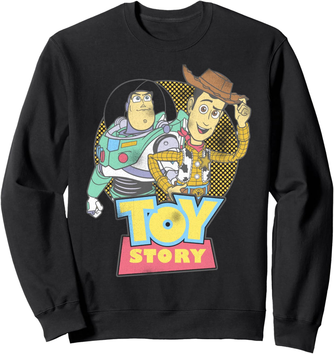 Disney Pixar Toy Story Buzz Woody Distressed Retro Sweatshirt