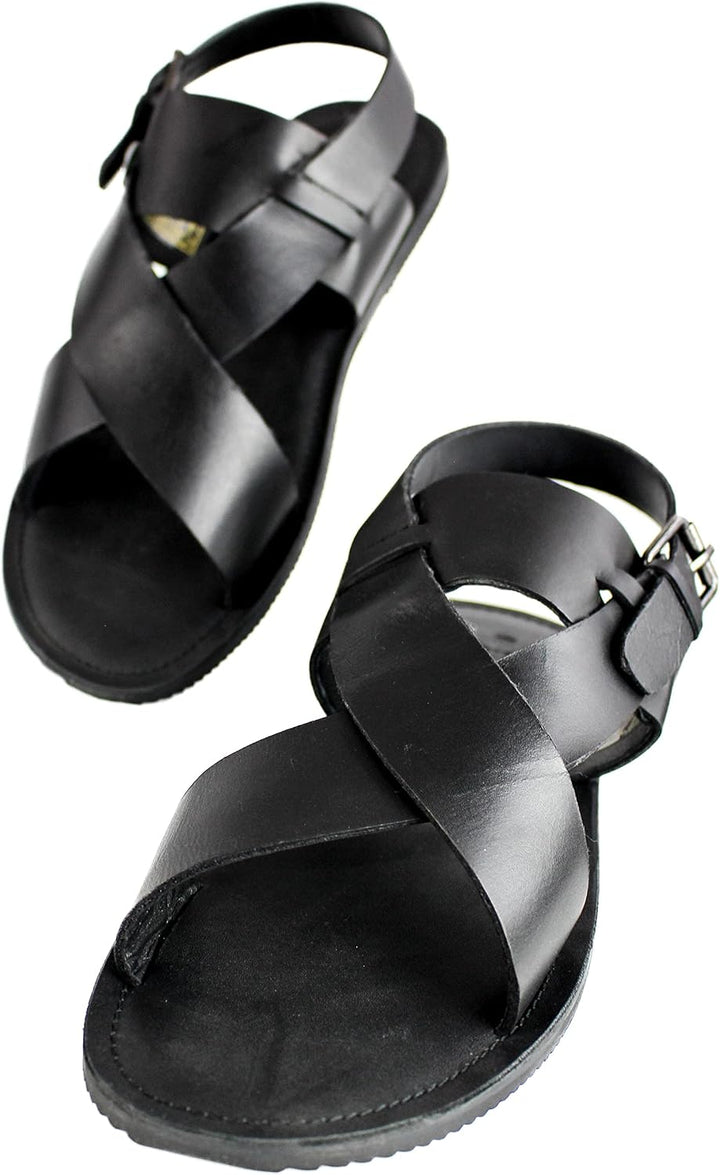 Zerimar Sommer Sandalen Naturleder Herren | Pantoletten Leder Herren | Leder Sandalen | Qualitäts Sa