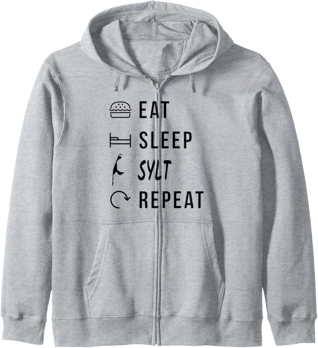 Sylt Eat Sleep Repeat Insel Urlaub Nordseeinsel Kapuzenjacke