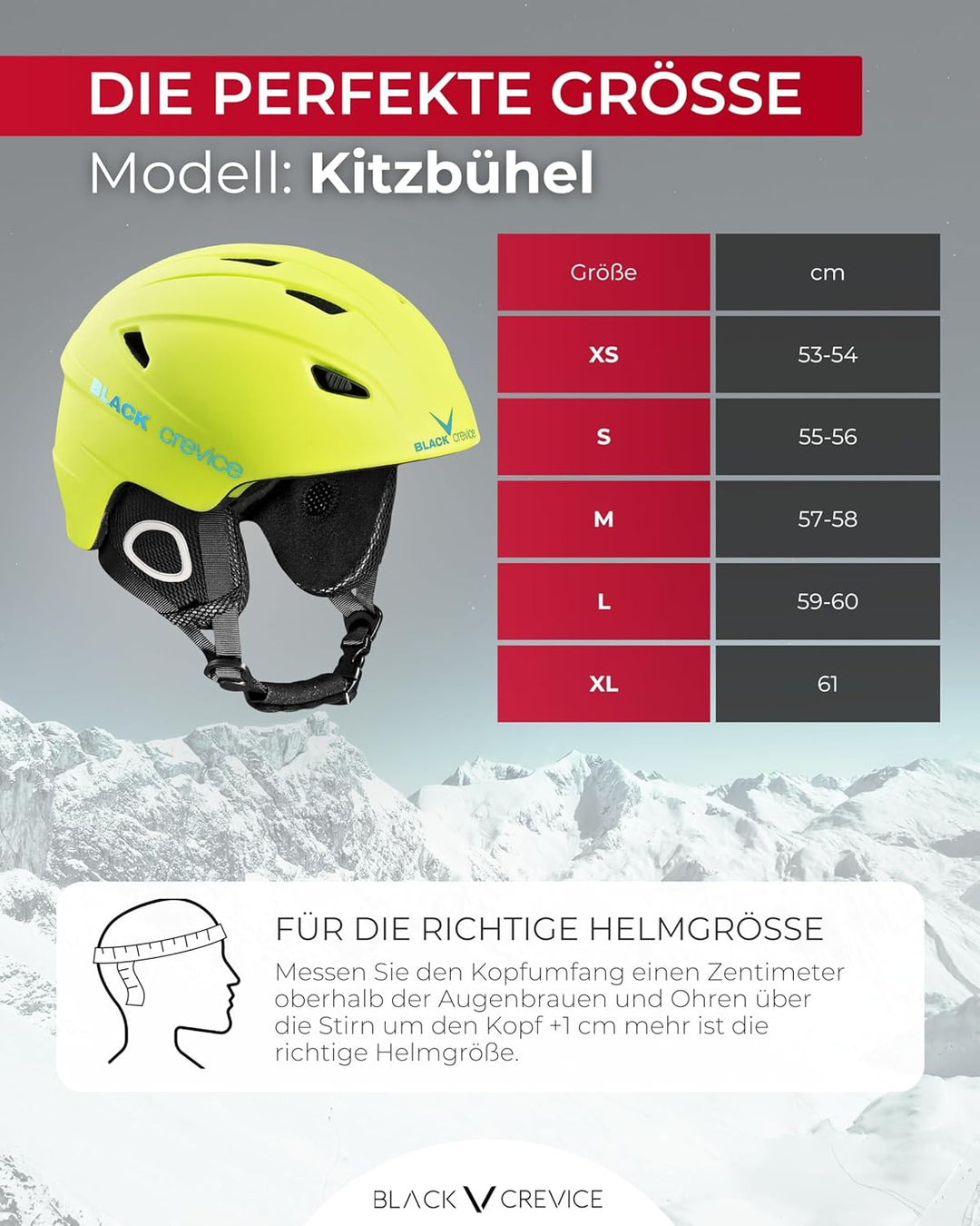 Black Crevice Skihelm Kitzbühel I Ski-Helm in sportlichem Design I Skihelm Herren & Damen I Skihelm