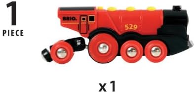 BRIO World 33592 Rote Lola elektrische Lok - Batterie-Lokomotive mit Licht & Sound - Kleinkinderspie