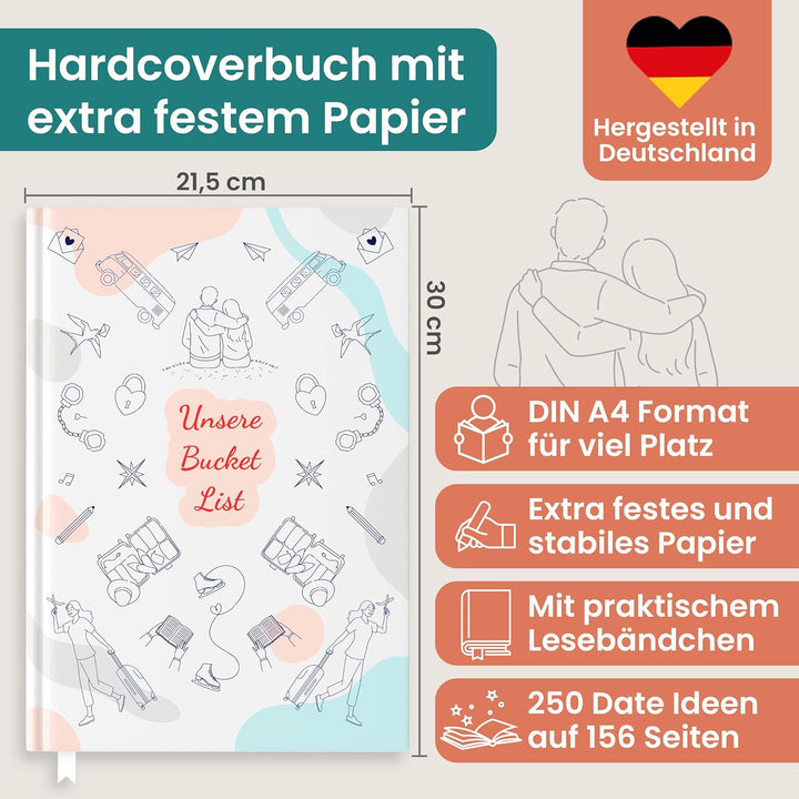 Bucket List für Paare | Paargeschenk | Geschenke für Paare und Partner | A4 | Überraschung Freundin