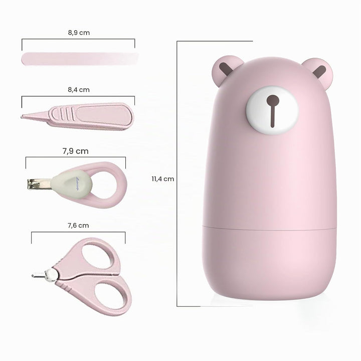 Baby Nagel Set, Baby Maniküre Set und Pediküre Set mit niedlichem Etui. Baby Nagelknipser und Bürste