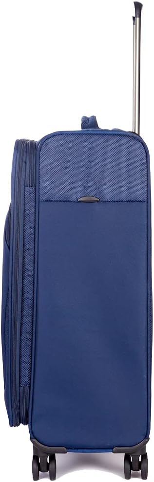 Stratic Mix Koffer Weichschale Reisekoffer Trolley Rollkoffer mittelgross, TSA Kofferschloss, 4 Roll