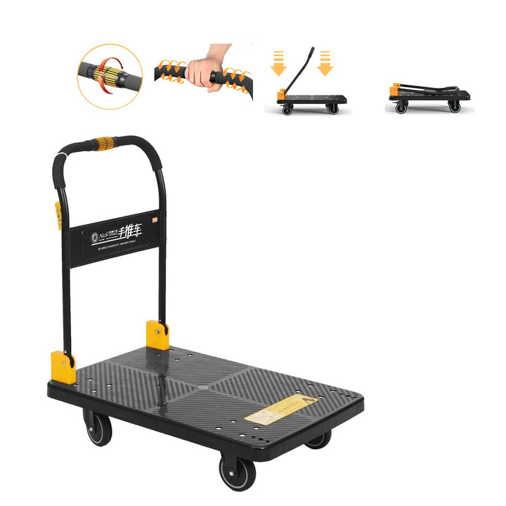 N&S Plattformwagen Heavy Duty 200 kg One Hand Rides LKW Cart mit Mute Wheels Plattformwagen Klein, K
