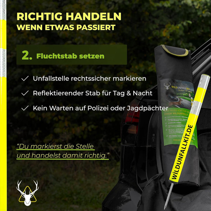 Classic - Stressfrei [Passt in jedes Auto] Sofort einsatzbereit | Wildunfall-Set fürs Auto Zubehör H