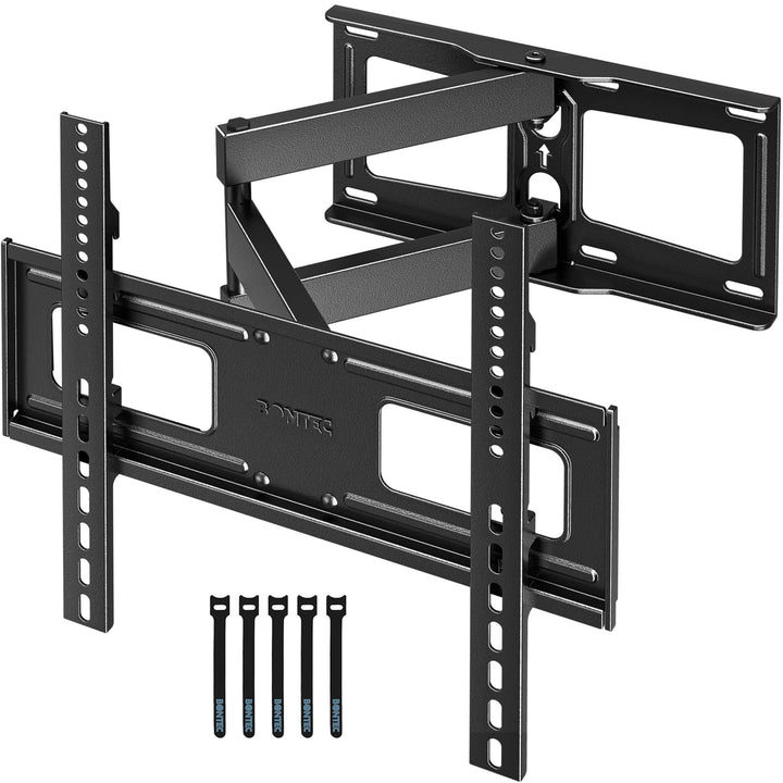 BONTEC TV Wandhalterung für 26-65 Zoll Flach- und Curved-Fernseher, Schwenkbar und Neigbar, Ausziehb