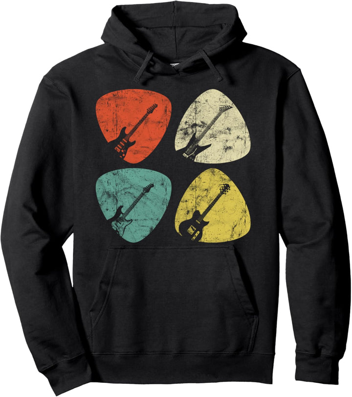 Gitarre Plektrum Vintage Pullover Hoodie