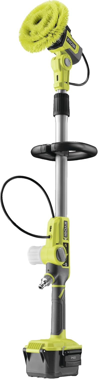 RYOBI 18 V ONE+ Akku-Nass-Reinigungsbürste RWTS18-0 (teleskopierbar bis 1,4m, 15 cm Borstenkopf, Max