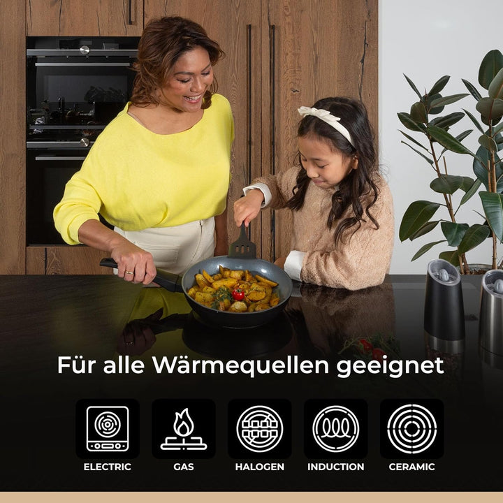 Be Living Delight Pfannenset 2-teilig, Bratpfanne 24 & 28 cm, Non Stick Keramik Antihaft, Induktion,