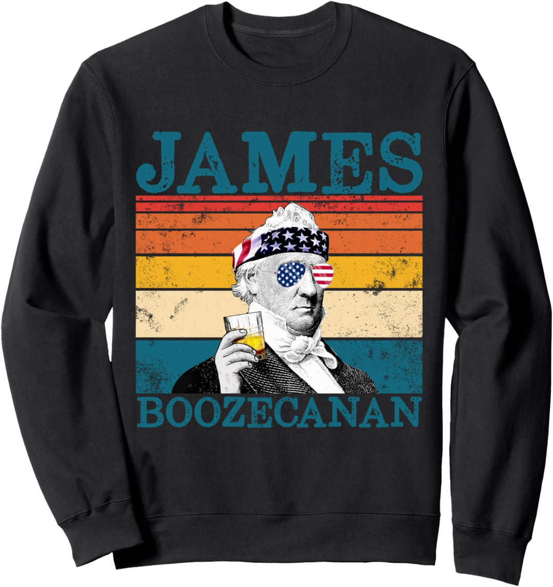James Boozecanan Patriotischer Retro Trinkpräsident Buchanan Sweatshirt