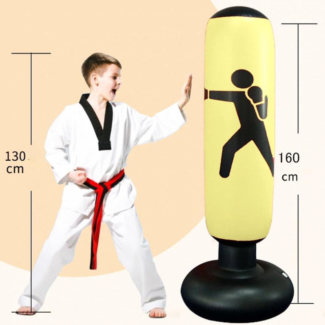 Freistehende Boxsäcke für Kinder/Erwachsene,Boxsack gefüllt160 cm für Boxen/Kickboxen,Standboxsäcke