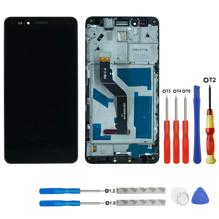 swark LCD Display Kompatibel mit Honor 5X (Schwarz mit Rahmen) Touchscreen + Tools