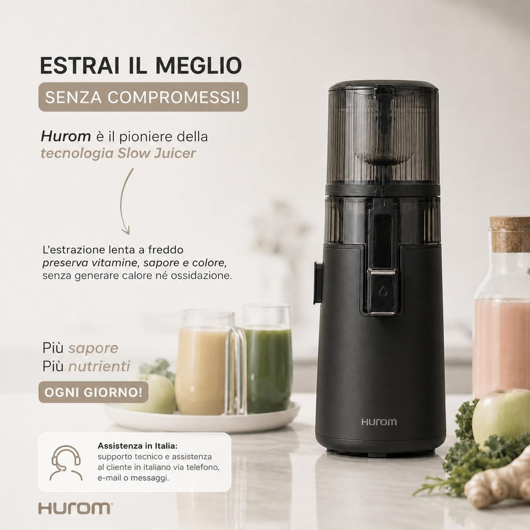 HUROM H70 Easy Clean Slow Entsafter | Entsafter für Gemüse mit hoher Kapazität | Kaltgepresster Ents