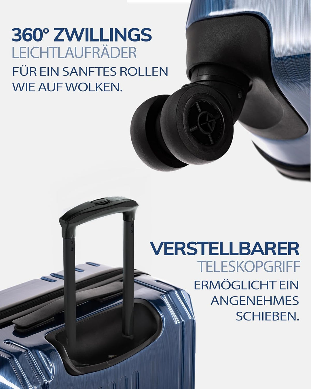 FERGÉ Kofferset 3 teilig Hartschale TSA-Zahlenschloss Cannes Reisekoffer Trolley-Set (Handgepäck, L,