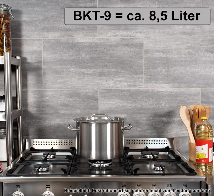 Beeketal 'BKT-9' Gastronomie Kochtopf ca. 8,5 Liter aus Edelstahl mit starken Griffen und Deckel, To