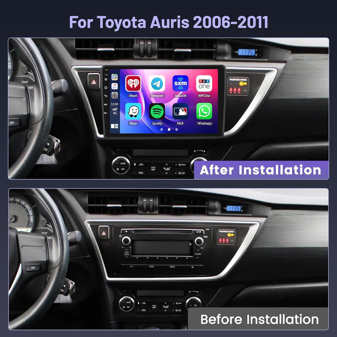 5G WiFi 4+64G Android Autoradio für Toyota Auris 2006-2011 Wireless Carplay Android Auto, 9 Zoll IPS