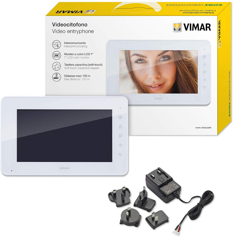 VIMAR Elvox Videocitofonia Monitor zusätzliche Touch Buttons Freisprecheinrichtung Farb LCD 7-Kit VI