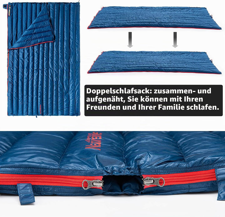 Naturehike Daunenschlafsack Ultraleicht Schlafsack Kompakte Tragbar Umschlag 650 FP 3-4 Jahreszeiten