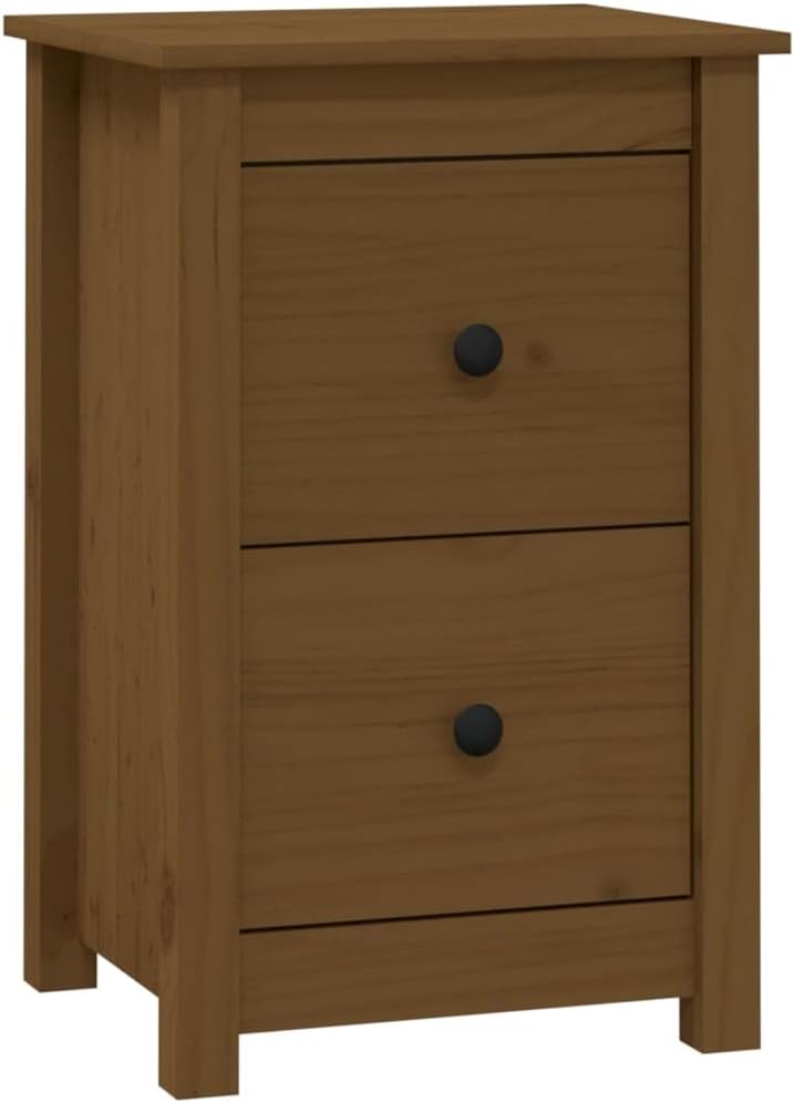 FIRBNUS Bedside Table Nachtkonsole Beistelltisch mit Stauraum Night Stand Nachttisch Honigbraun 40x3