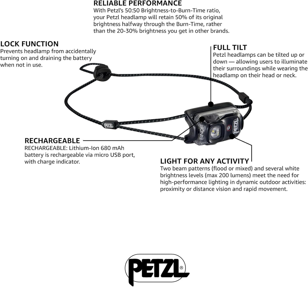 PETZL Bindi Stirnla Schwarz Einheitsgrösse Bindi, Schwarz Einheitsgrösse Bindi