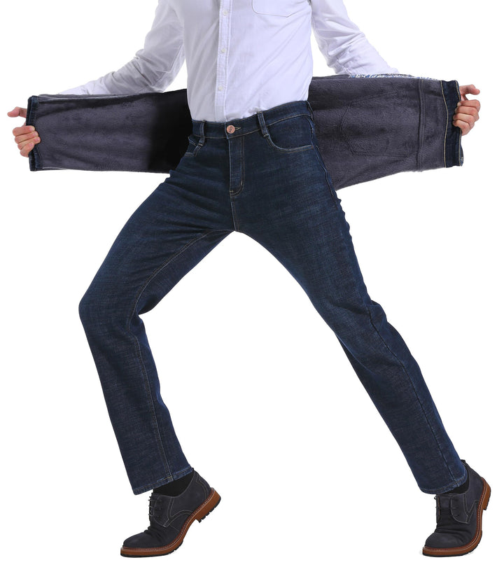 ziilay Thermojeans Herren Thermohose Schneehose gefütterte Winterhose Winterjeans mit Fleece gefütte